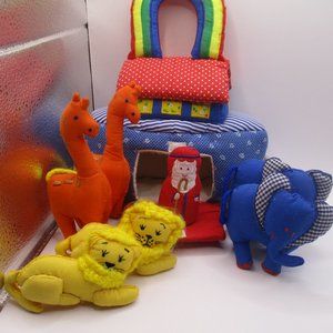 Cloth Fabric Plush Noah's Ark Kubla Kids Noah with Animals